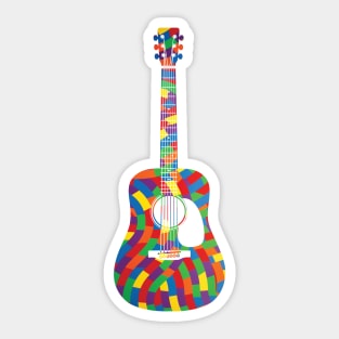 Dreadnought Style Acoustic Guitar Colorful Texture Sticker